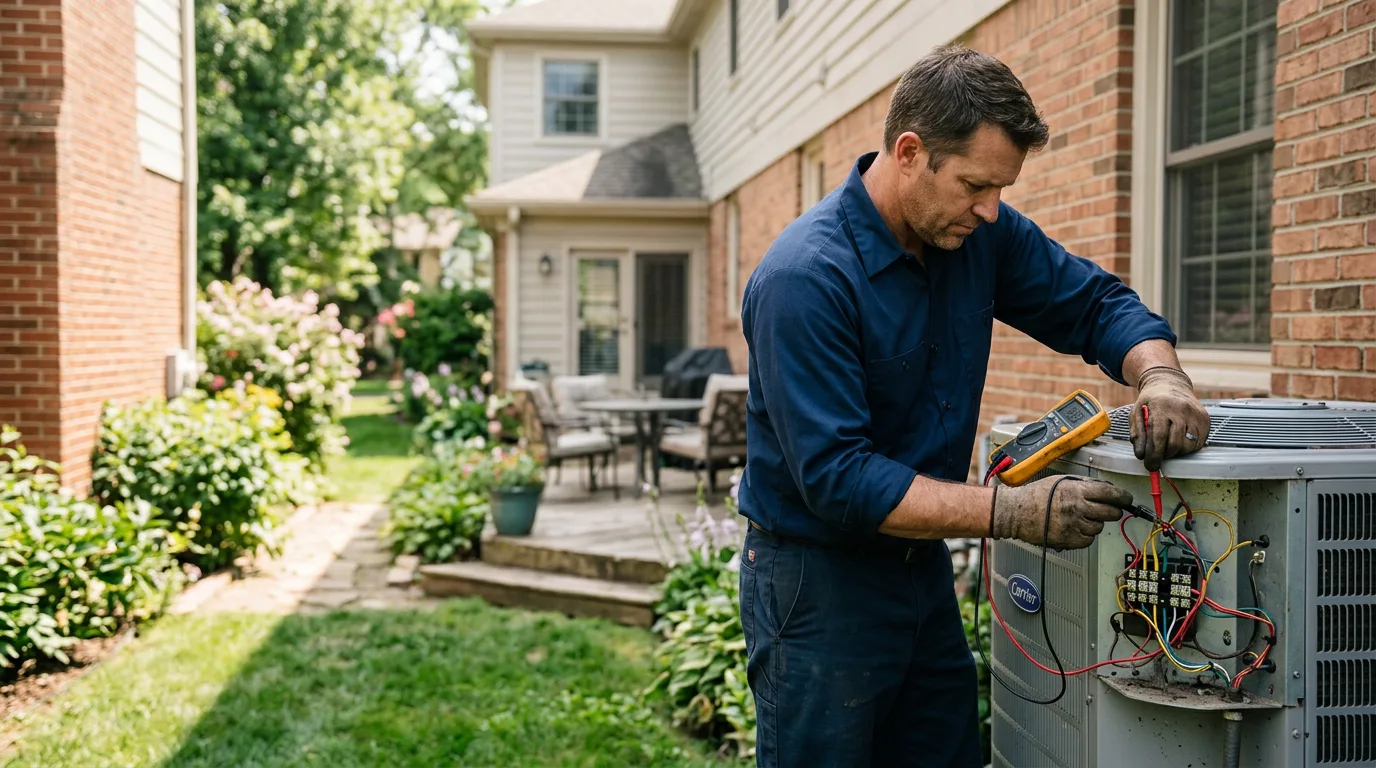 HVAC technician working near Baxter Springs, KS